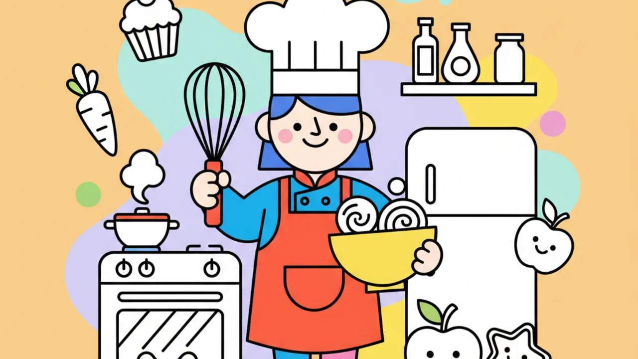 Bobbie na Cozinha para Colorir: Desenhos Grátis para Imprimir