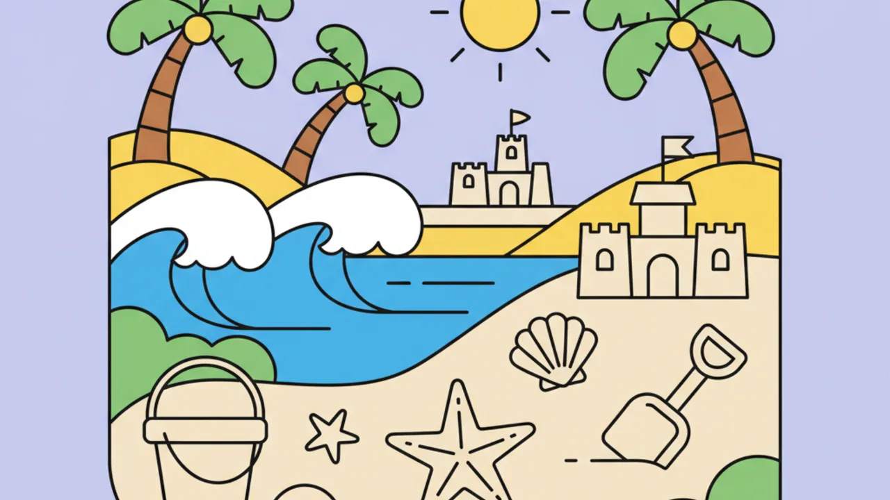 Realistic Beach Coloring Pages: Relax This Weekend