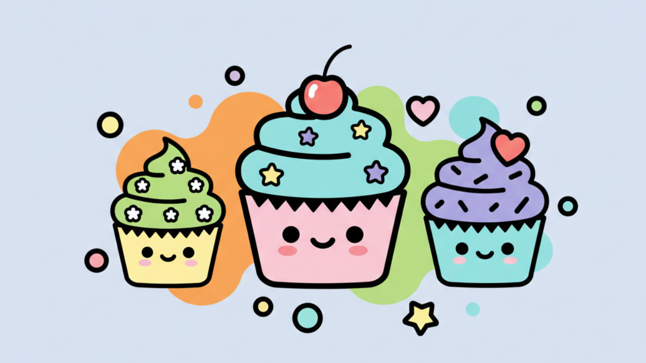 Kawaii Cupcake Coloring Pages: Sweet September Fun!