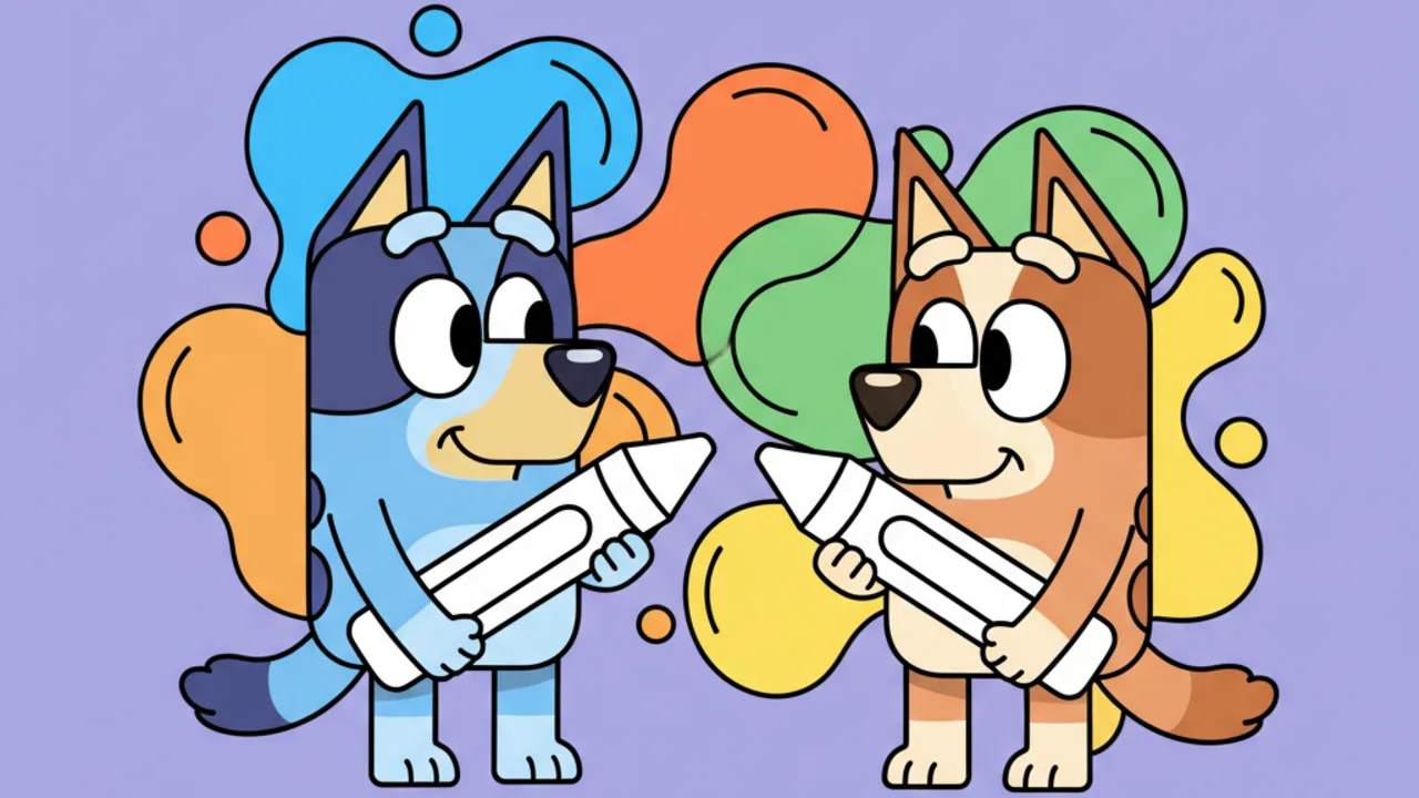 Bandit and Chilli Coloring Pages: Fun with Blueyâs Family