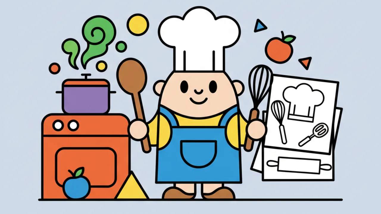 Bobbie the Chef: Educational Coloring Pages