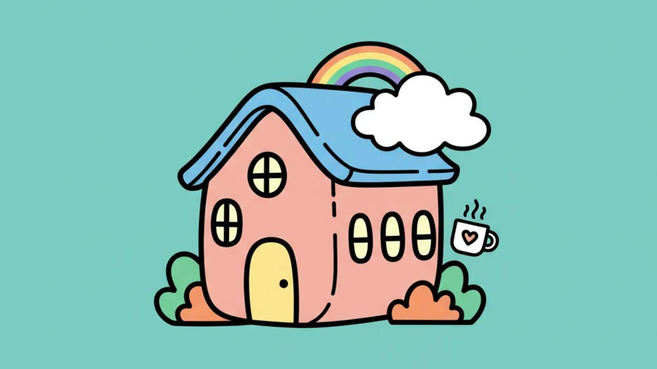 Kawaii House Coloring Pages: Cute & Cozy Designs