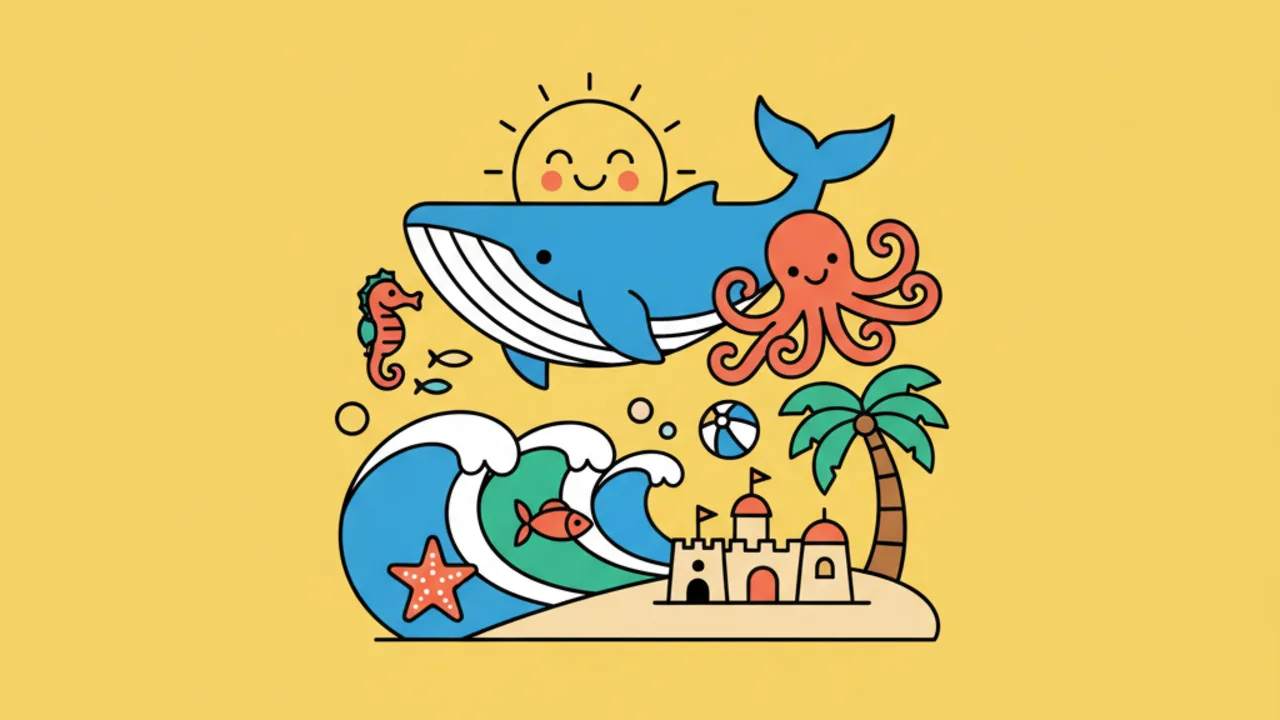Ocean Animals & Beach Coloring Pages for October Fun