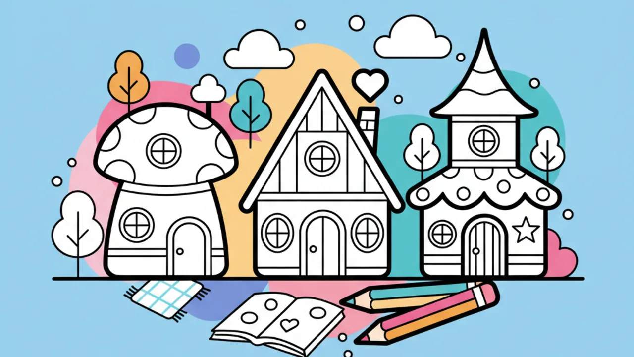 Cute House Coloring Pages to Relax and Unwind