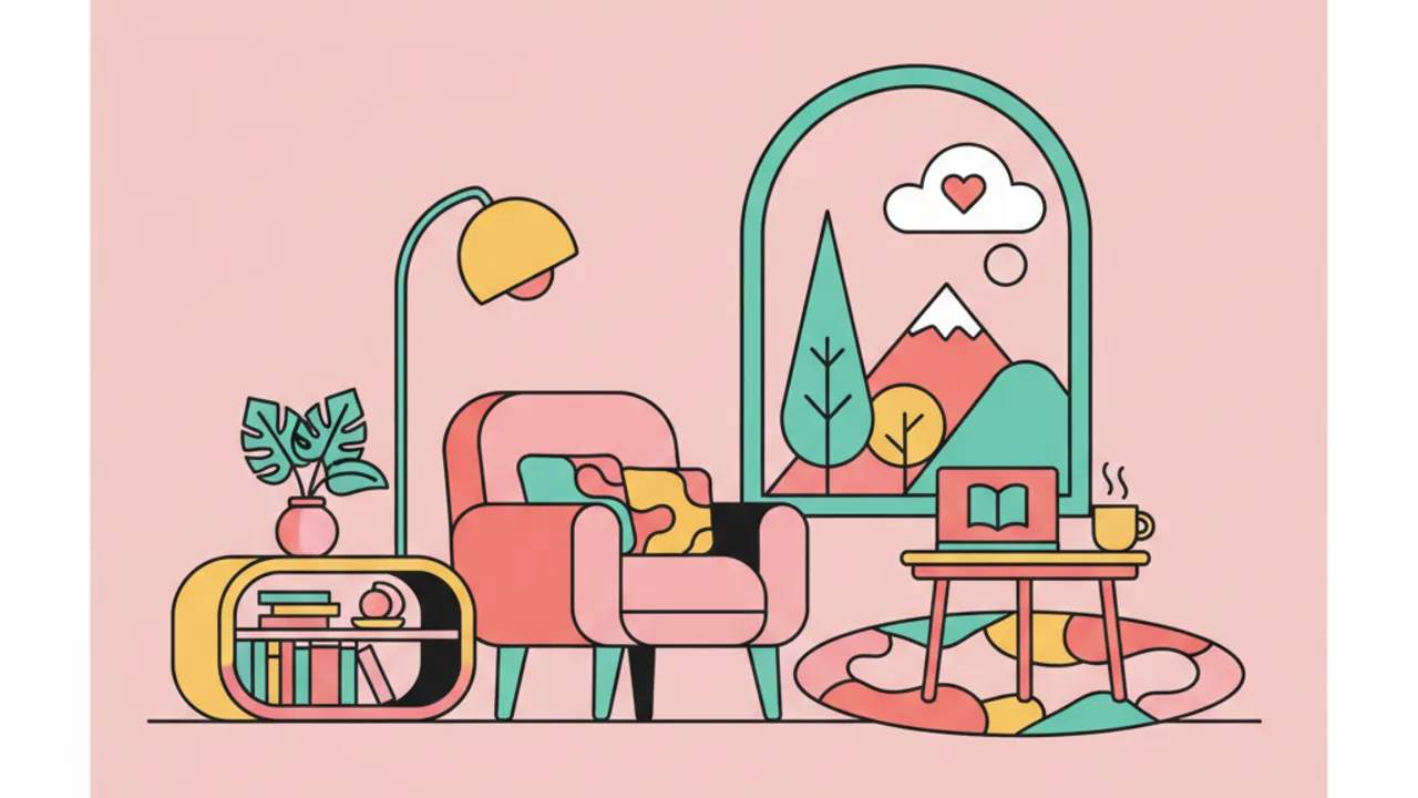 Study & Reading Nook Coloring Pages