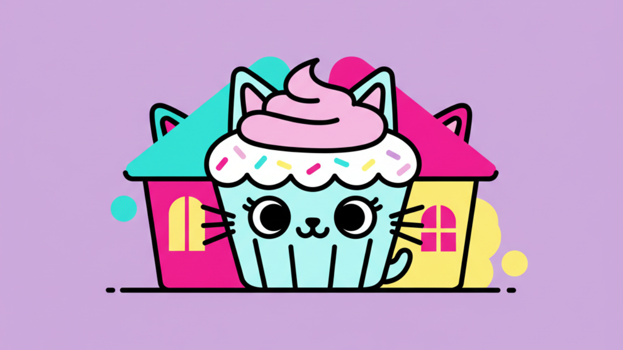 Cakey Cat Coloring Pages: Gabby's Dollhouse Fun