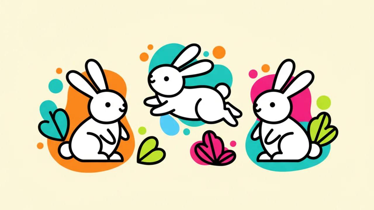 Cute Bunny Line Art: Free Printable Coloring Pages for October