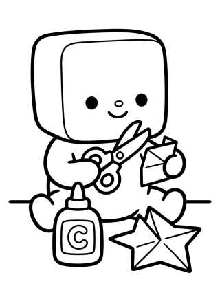 Baby Box Doing Crafts para colorir Desenho de Baby Box Doing Crafts para colorir e imprimir grátis