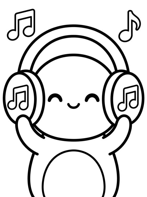 DJ Catnip with Headphones para colorir Desenho de DJ Catnip with Headphones para colorir e imprimir grátis