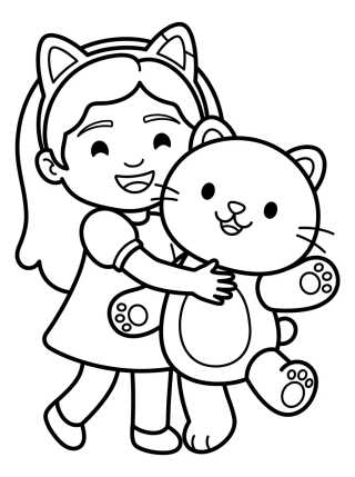Smiling Gabby and Pandy Paws para colorir Desenho de Smiling Gabby and Pandy Paws para colorir e imprimir grátis
