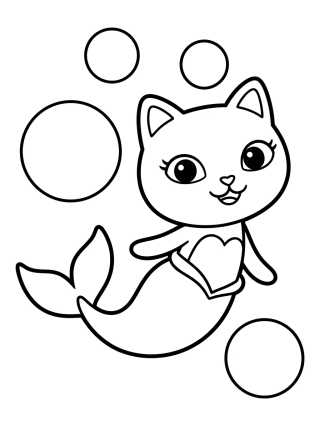 MerCat in the Magic Bathroom para colorir Desenho de MerCat in the Magic Bathroom para colorir e imprimir grátis