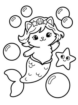 MerCat in Dreamland para colorir Desenho de MerCat in Dreamland para colorir e imprimir grátis