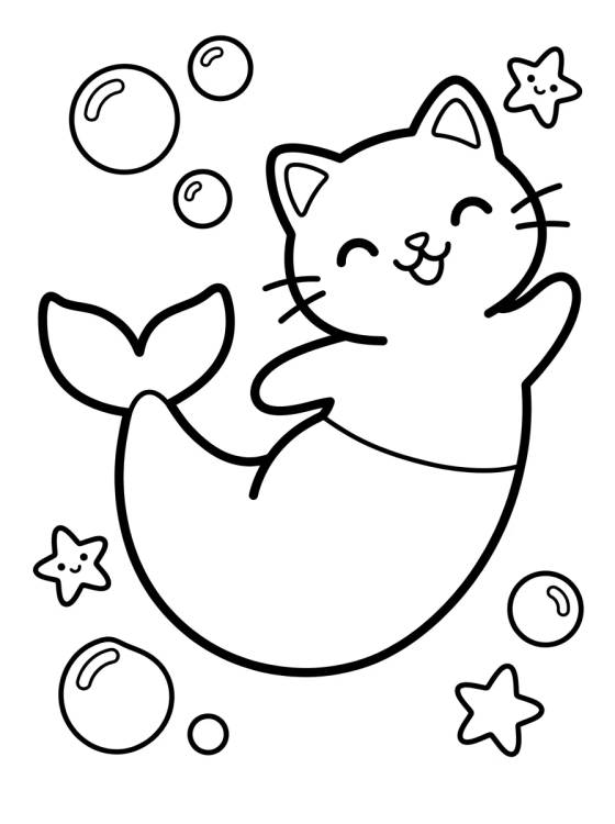 Mercat in the Underwater World para colorir Desenho de Mercat in the Underwater World para colorir e imprimir grátis