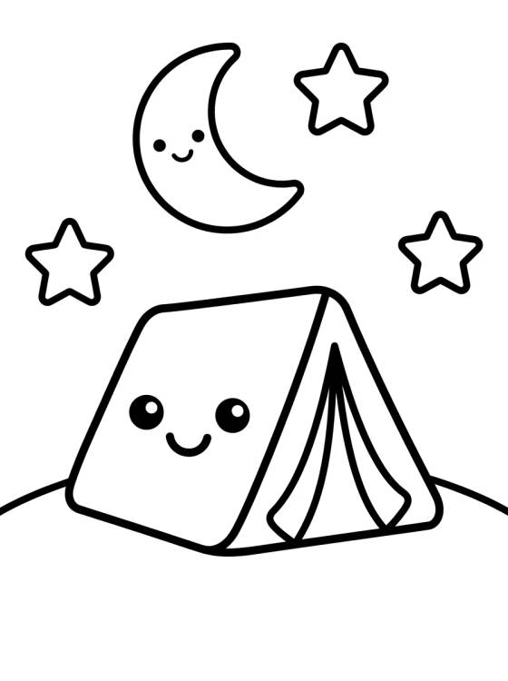 Tent Under the Stars para colorir Desenho de Tent Under the Stars para colorir e imprimir grátis