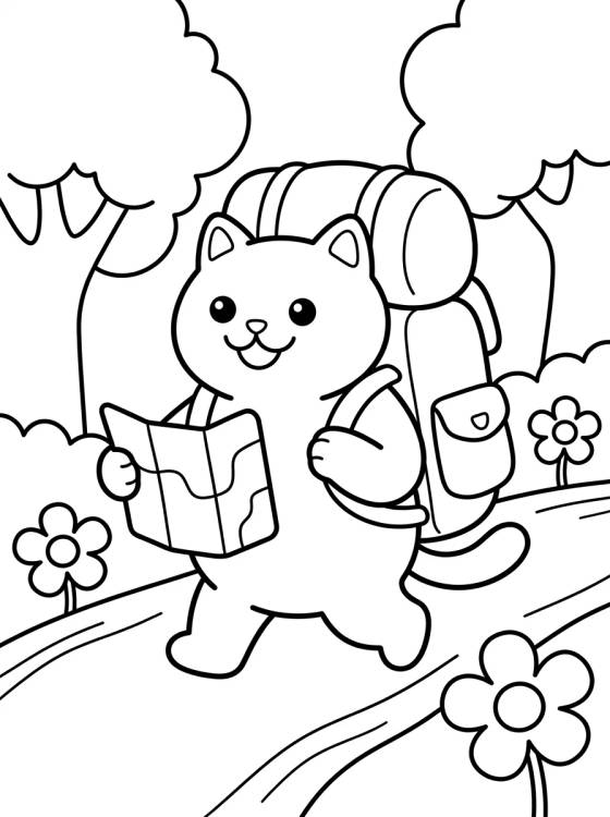 Happy Hiker on the Trail para colorir Desenho de Happy Hiker on the Trail para colorir e imprimir grátis