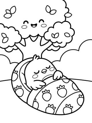 Little Bird in a Sleeping Bag para colorir Desenho de Little Bird in a Sleeping Bag para colorir e imprimir grátis