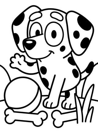 Chloe the Dalmatian Playing para colorir Desenho de Chloe the Dalmatian Playing para colorir e imprimir grátis