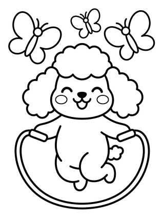 Coco the Cute Poodle para colorir Desenho de Coco the Cute Poodle para colorir e imprimir grátis