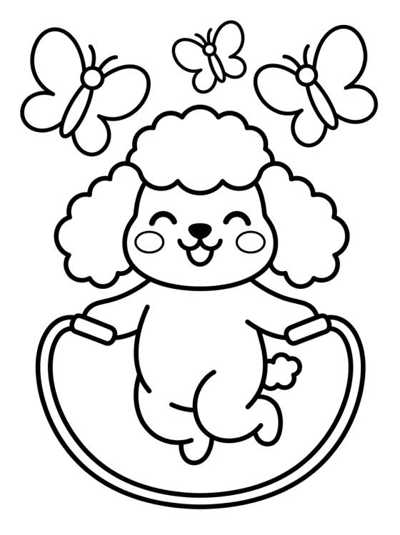 Coco the Cute Poodle para colorir Desenho de Coco the Cute Poodle para colorir e imprimir grátis
