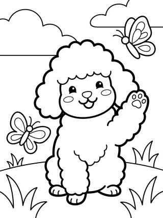 Coco the Pink Poodle para colorir Desenho de Coco the Pink Poodle para colorir e imprimir grátis