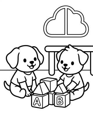 Rusty and Indy at School para colorir Desenho de Rusty and Indy at School para colorir e imprimir grátis