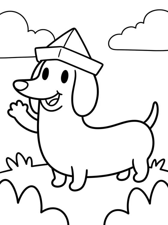 Snickers the Dachshund Pup para colorir Desenho de Snickers the Dachshund Pup para colorir e imprimir grátis