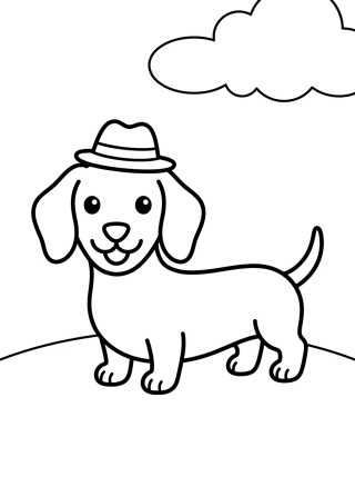 Snickers the Dachshund Puppy para colorir Desenho de Snickers the Dachshund Puppy para colorir e imprimir grátis