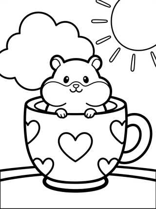 Hamster in a Teacup para colorir Desenho de Hamster in a Teacup para colorir e imprimir grátis