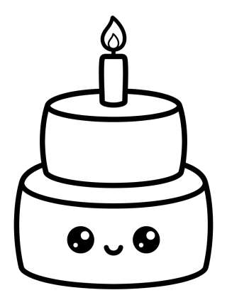 Coleção de desenhos para colorir: Kawaii Birthday Party