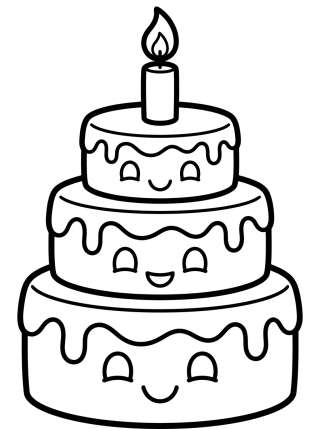 Coleção de desenhos para colorir: Cute Birthday Party