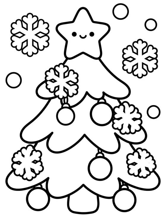Simple Christmas Tree with Snow para colorir Desenho de Simple Christmas Tree with Snow para colorir e imprimir grátis