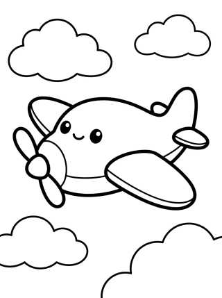 Dreamy Little Airplane para colorir Desenho de Dreamy Little Airplane para colorir e imprimir grátis