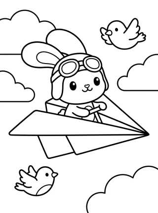 Bunny in an Airplane para colorir Desenho de Bunny in an Airplane para colorir e imprimir grátis
