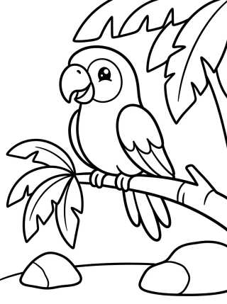 Smiling Macaw in the Forest para colorir Desenho de Smiling Macaw in the Forest para colorir e imprimir grátis