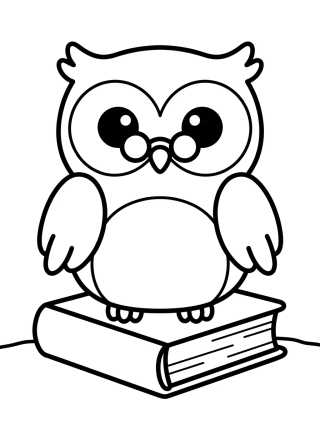 Smart Little Owl for Coloring para colorir Desenho de Smart Little Owl for Coloring para colorir e imprimir grátis
