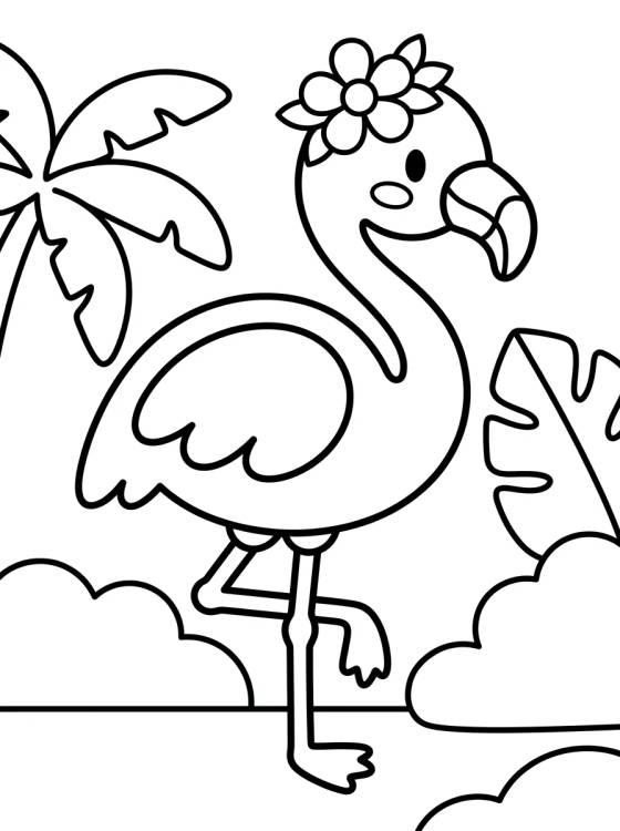 Friendly Flamingo para colorir Desenho de Friendly Flamingo para colorir e imprimir grátis