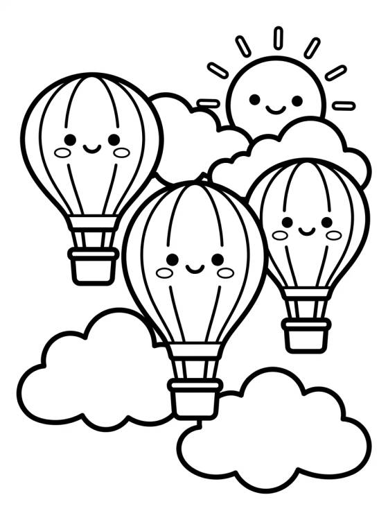 High Flying Balloon Party para colorir Desenho de High Flying Balloon Party para colorir e imprimir grátis