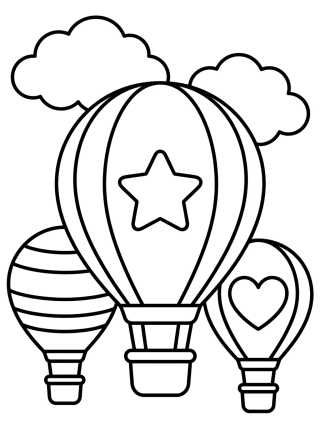 Hot Air Balloon Festival para colorir Desenho de Hot Air Balloon Festival para colorir e imprimir grátis