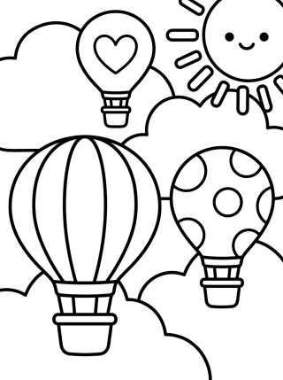 Hot Air Balloon Festival in the Clouds para colorir Desenho de Hot Air Balloon Festival in the Clouds para colorir e imprimir grátis