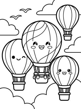 Hot Air Balloon Festival para colorir Desenho de Hot Air Balloon Festival para colorir e imprimir grátis