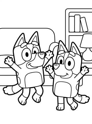Bandit and Chilli Dancing para colorir Desenho de Bandit and Chilli Dancing para colorir e imprimir grátis