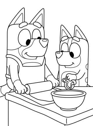 Bandit and Chilli in the Kitchen para colorir Desenho de Bandit and Chilli in the Kitchen para colorir e imprimir grátis