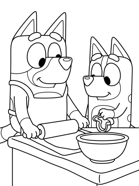 Bandit and Chilli in the Kitchen para colorir Desenho de Bandit and Chilli in the Kitchen para colorir e imprimir grátis