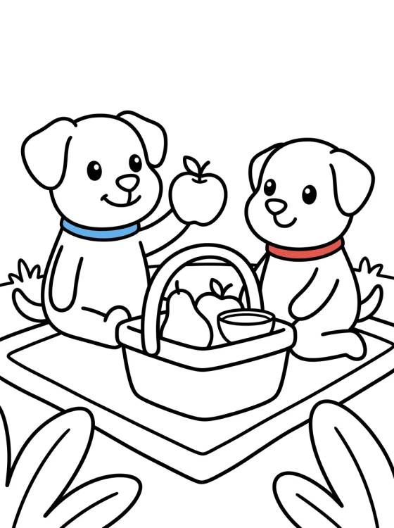 Bandit and Chilli's Picnic para colorir Desenho de Bandit and Chilli's Picnic para colorir e imprimir grátis