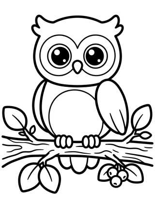 Little Owl on Branch para colorir Desenho de Little Owl on Branch para colorir e imprimir grátis