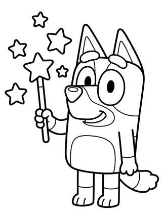 Bingo Playing with a Magic Wand para colorir Desenho de Bingo Playing with a Magic Wand para colorir e imprimir grátis