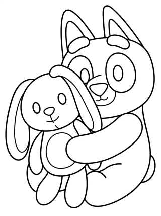 Bingo with her Floppy Bunny para colorir Desenho de Bingo with her Floppy Bunny para colorir e imprimir grátis