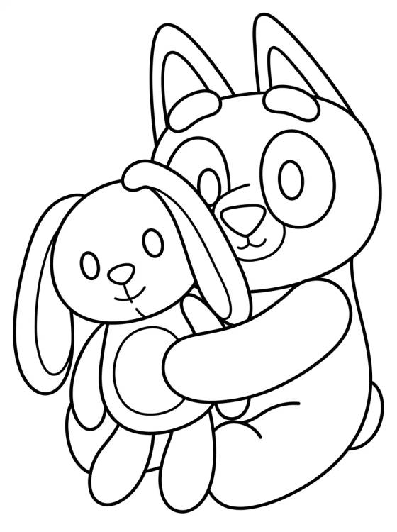 Bingo with her Floppy Bunny para colorir Desenho de Bingo with her Floppy Bunny para colorir e imprimir grátis