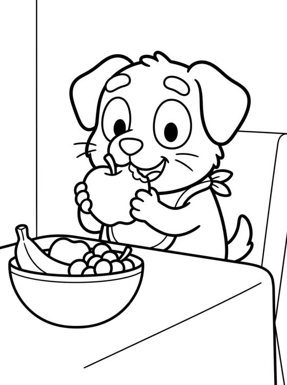 Bingo Having a Snack para colorir Desenho de Bingo Having a Snack para colorir e imprimir grátis