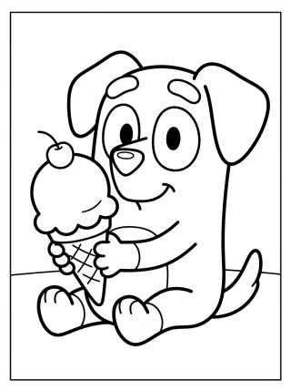 Bingo Eating Ice Cream para colorir Desenho de Bingo Eating Ice Cream para colorir e imprimir grátis